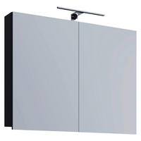 Spiegelschrank Badinos schwarz B/H/T: ca. 80x62x12 cm Badinos - schwarz (80,00/62,00/12,00cm) - VCM Möbel