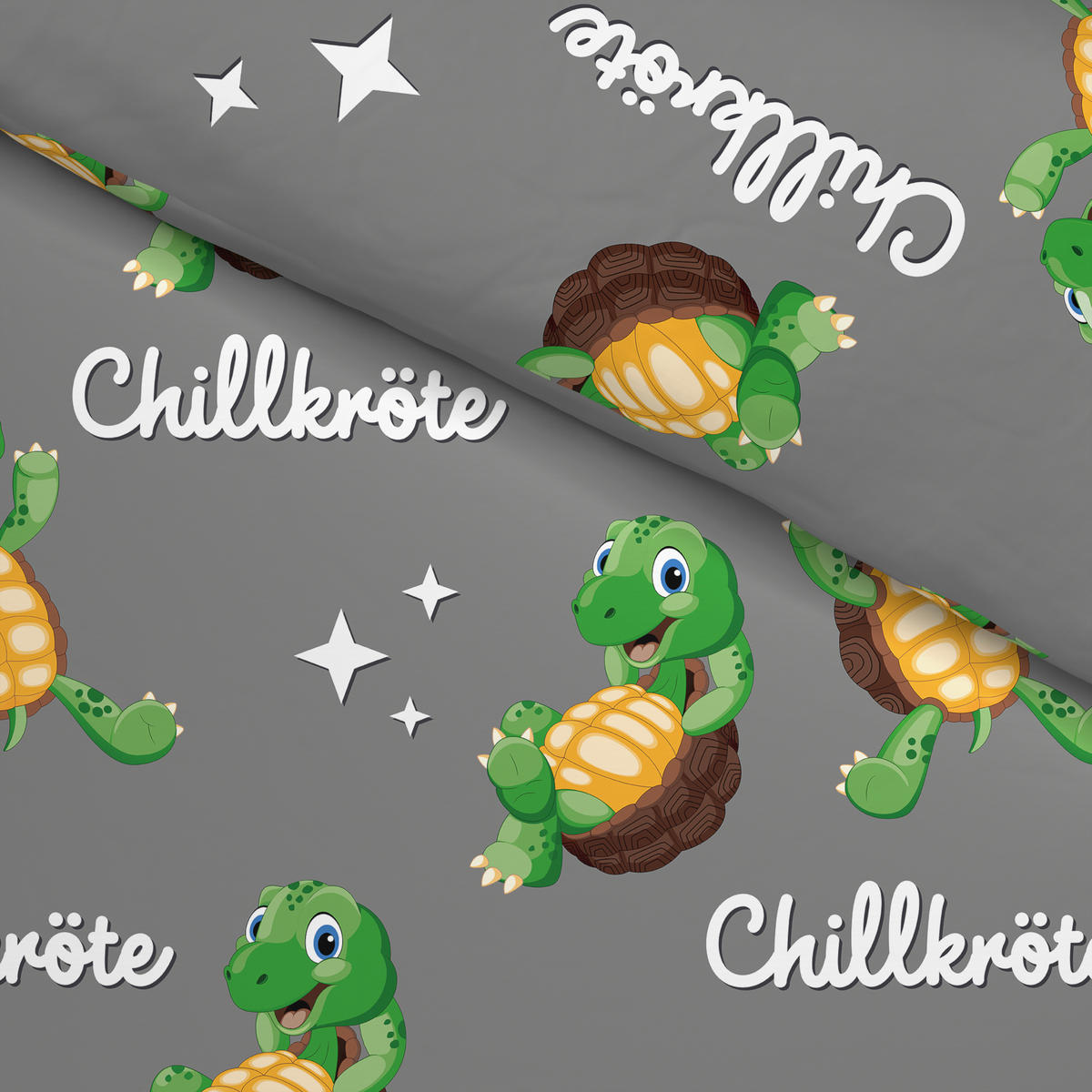 Microfaser Bettwäsche Bettwäsche_Microfaser Schildkröte - grau (135,00/200,00cm)