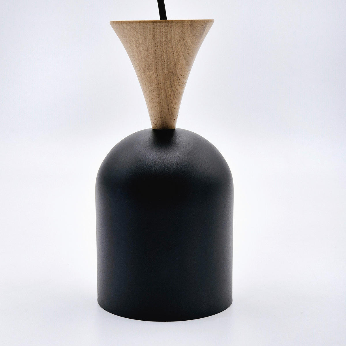 Lamkur Hängeleuchte schwarz Eiche Stahl Holz B/H/L: ca. 11x102x11 cm E27 1 Brennstellen Nolan - Eiche/schwarz (11,00/11,00/102,00cm) - Lamkur
