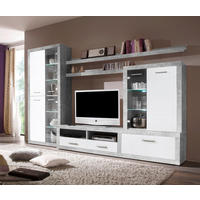 Wohnwand CanCan Beton Optik weiß B/H/T: ca. 285x195x40 cm CanCan - weiß (285,00/195,00/40,00cm)