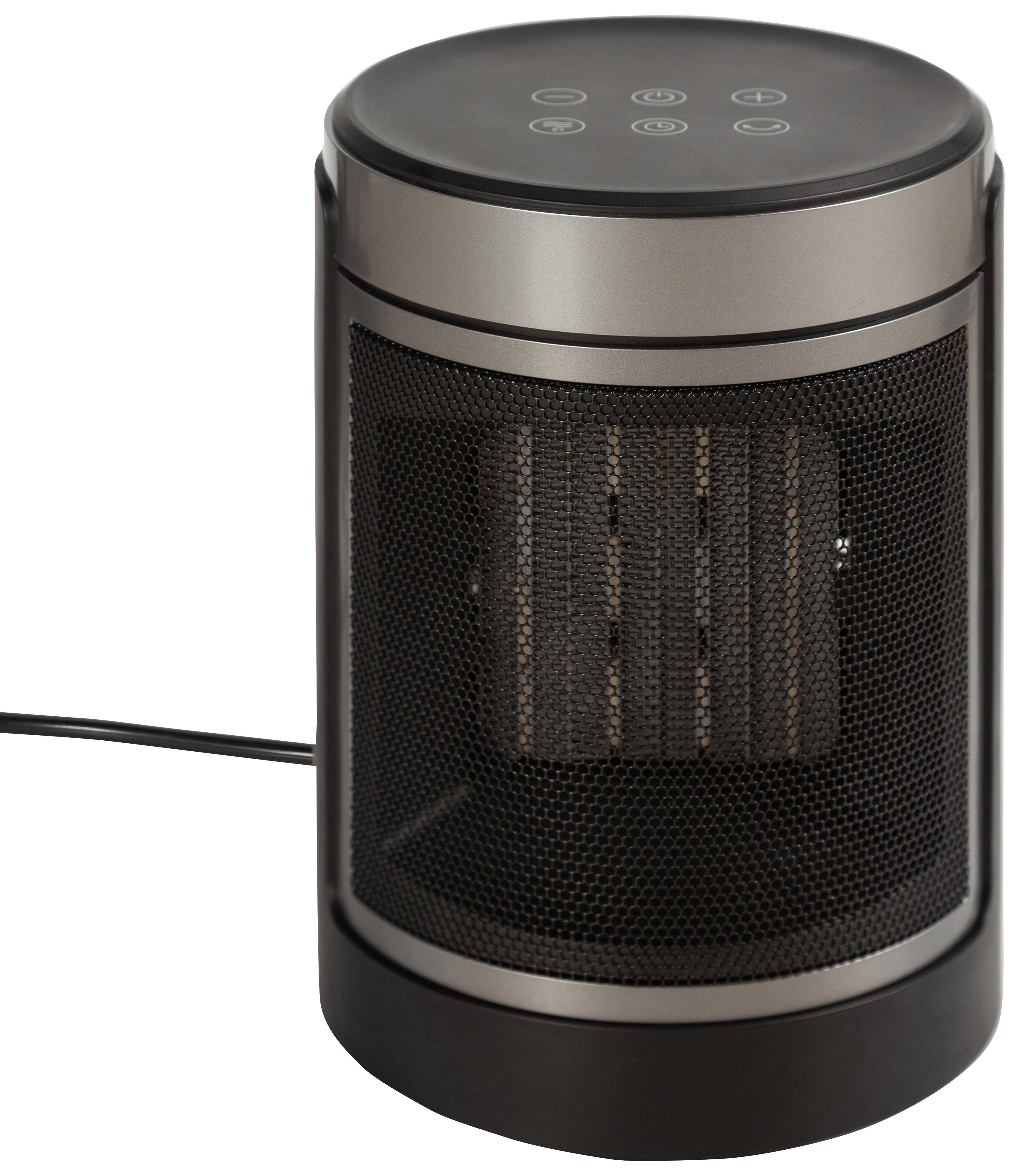 POCOline Keramikheizlüfter PTC-907B silber schwarz Metall Kunststoff B/H/L: ca. 17,2x26,8x17,2 cm ca. 1500 W Keramik-Heizlüfter_Zonda - schwarz/silber (17,20/17,20/26,80cm) - POCOline