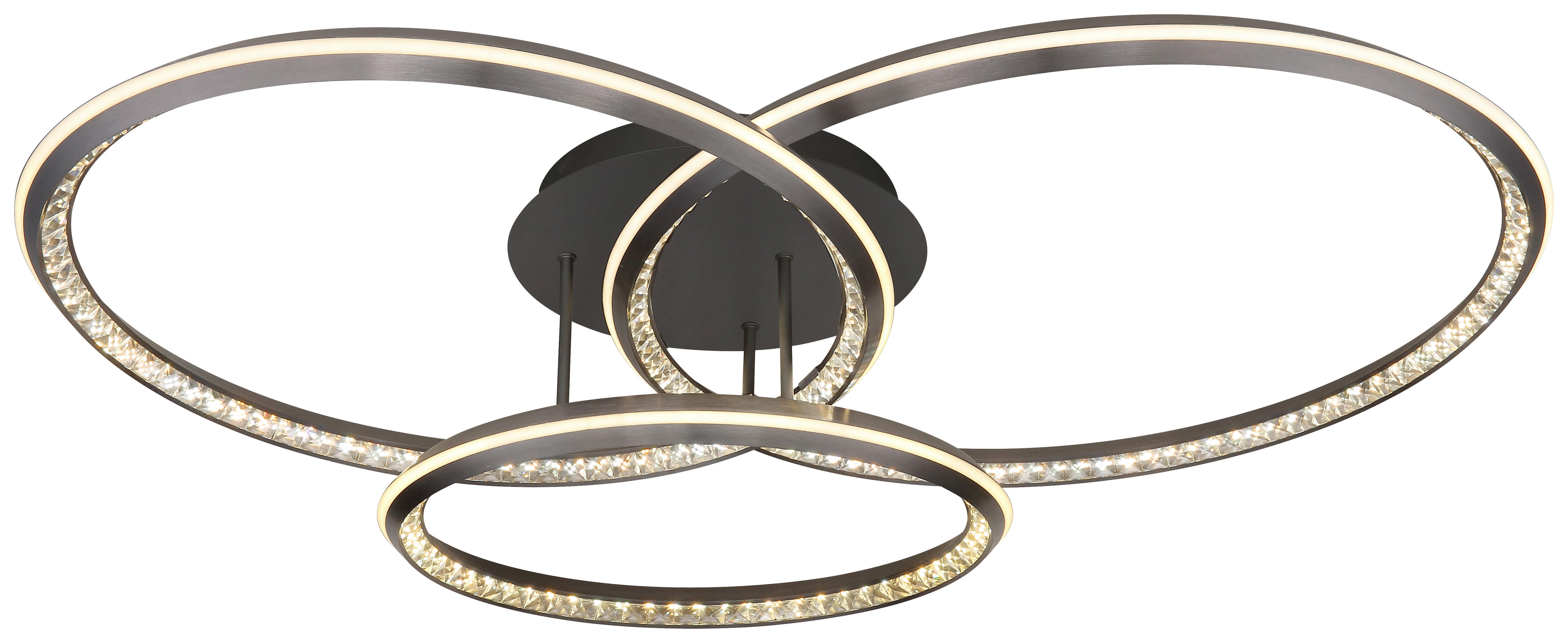 GLOBO LED-Deckenleuchte ALAINA 67329-72 Opal grau klar Kunststoff Metall B/H/L: ca. 109,5x20,5x80,5 cm 1 Brennstellen ALAINA - klar/Opal (80,50/109,50/20,50cm) - GLOBO