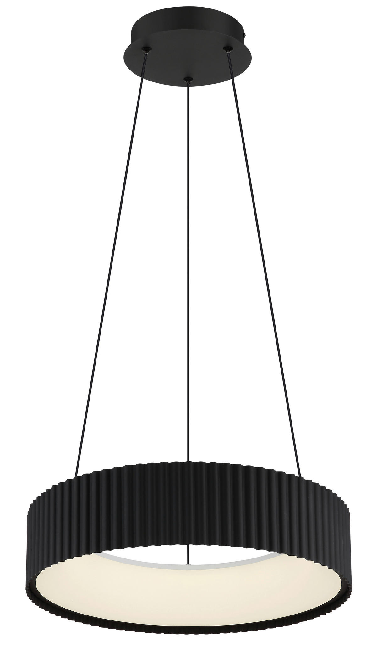 GLOBO LED-Hängeleuchte Opal mattschwarz PVC Metall Acryl H/D: ca. 120x46 cm 1.0 Brennstellen KEMP - Opal/mattschwarz (46,00/120,00cm) - GLOBO