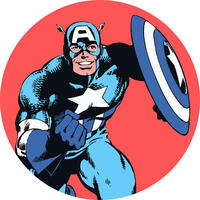 Komar Fototapete Marvel PowerUp Captain America D: ca. 125 cm Marvel PowerUp Captain America - (125,00cm) - Komar