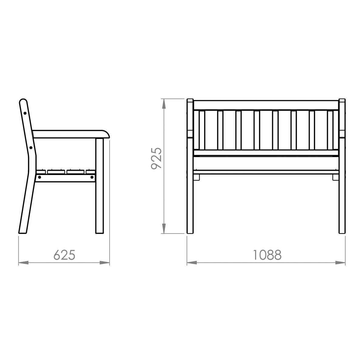 AXI Gartenbank Charlotte braun Holz B/H/T: ca. 170x93x63 cm Charlotte - braun (170,00/93,00/63,00cm) - AXI