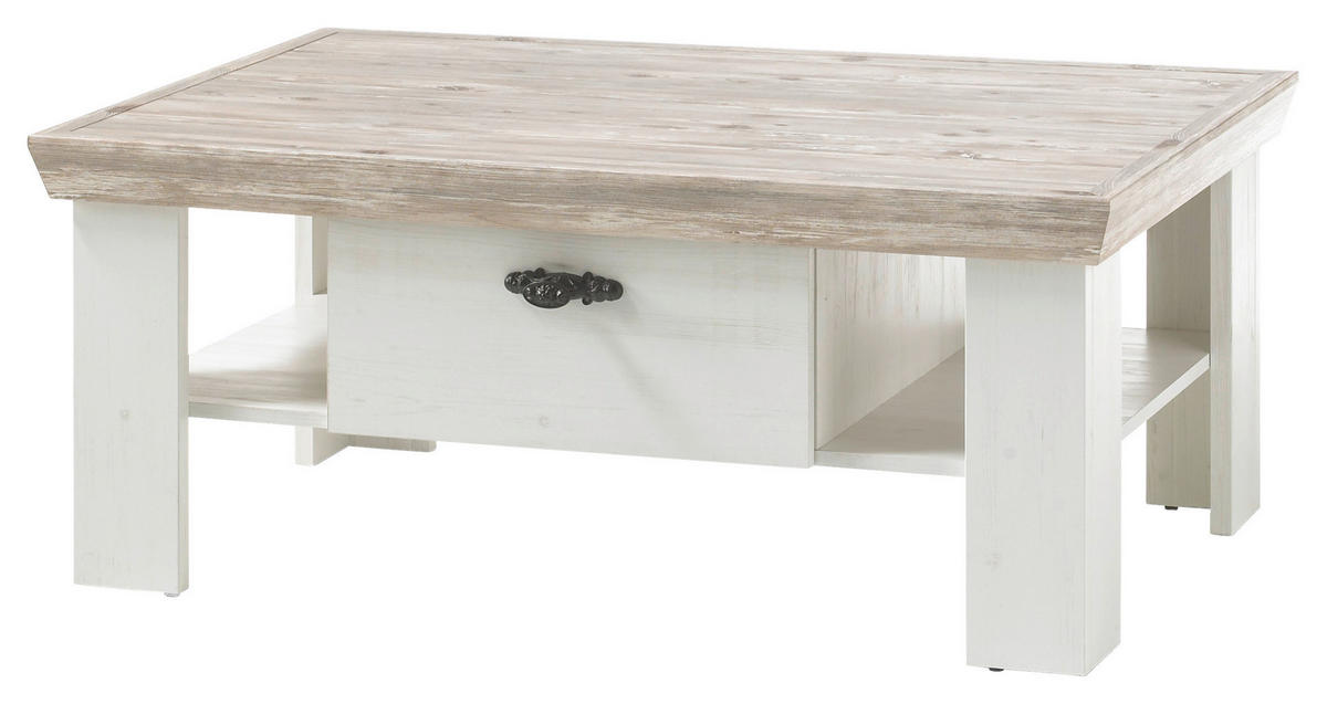 Couchtisch Florenz weiß Pinie B/H/T: ca. 109x45x69 cm Florenz - weiß (109,00/45,00/69,00cm)