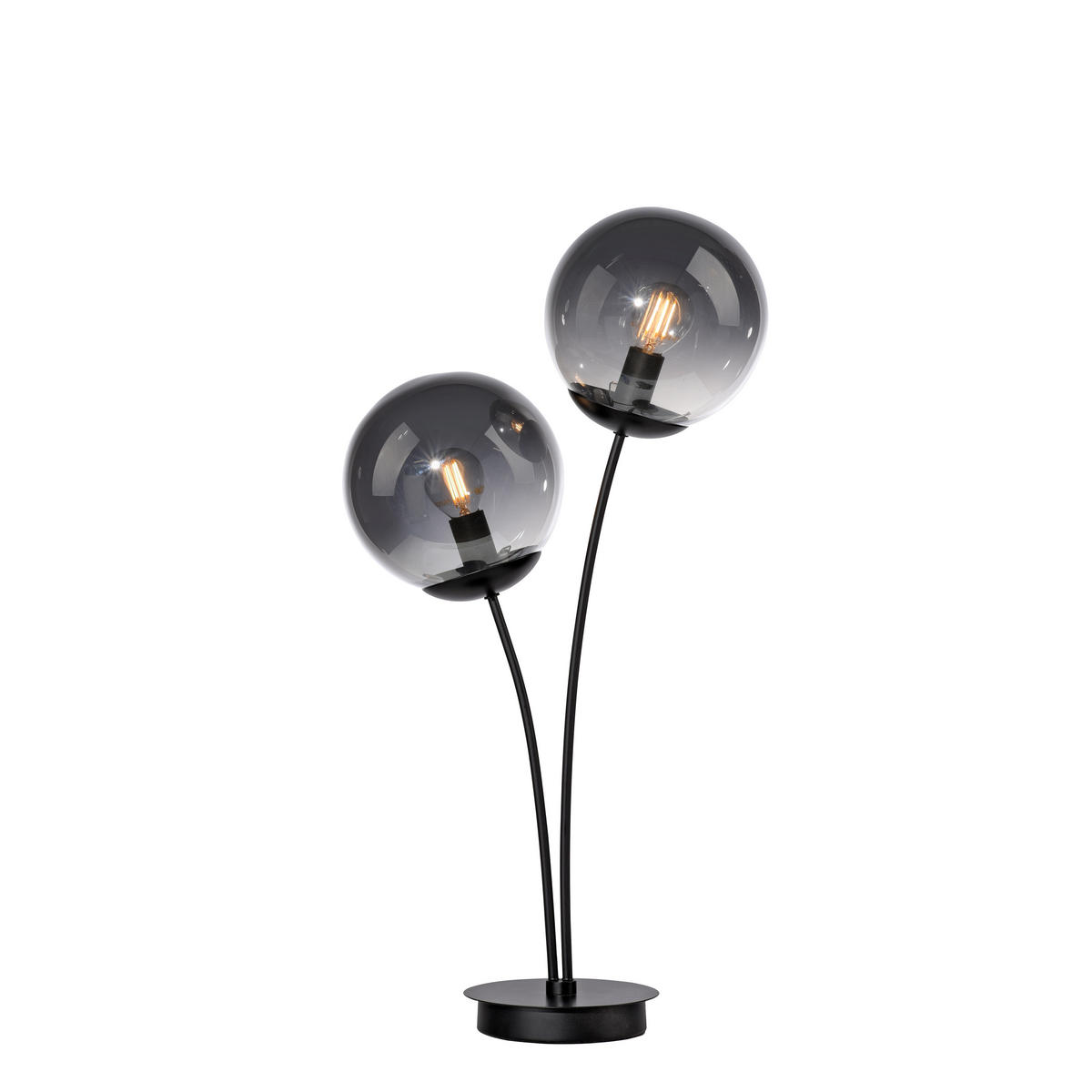 Just Light Tischleuchte BIG WIDOW 14605-18 schwarz Rauchglas Metall B/H: ca. 33,5x60 cm E14 2 Brennstellen BIG WIDOW - schwarz (33,50/60,00cm) - Just Light