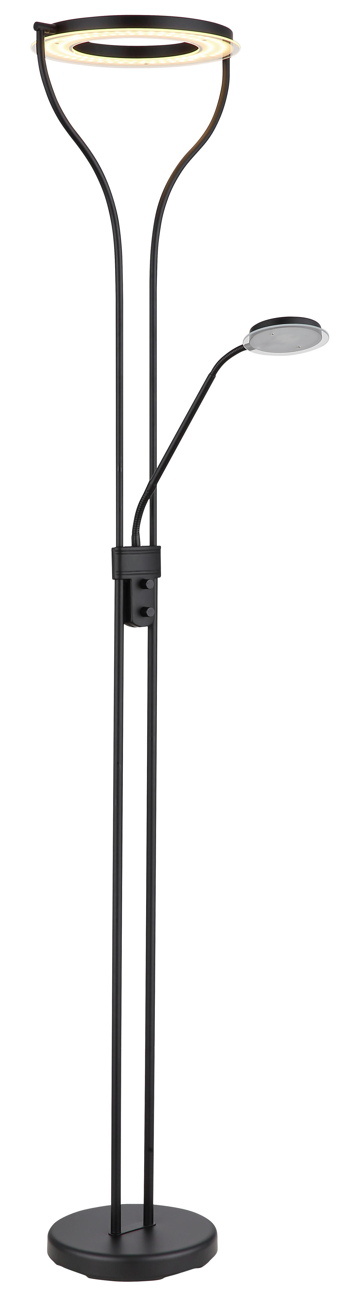 GLOBO LED-Deckenfluter schwarz Metall Kunststoff B/H/T: ca. 35x194x30 cm 2 Brennstellen EBRO - schwarz (35,00/194,00/30,00cm) - GLOBO