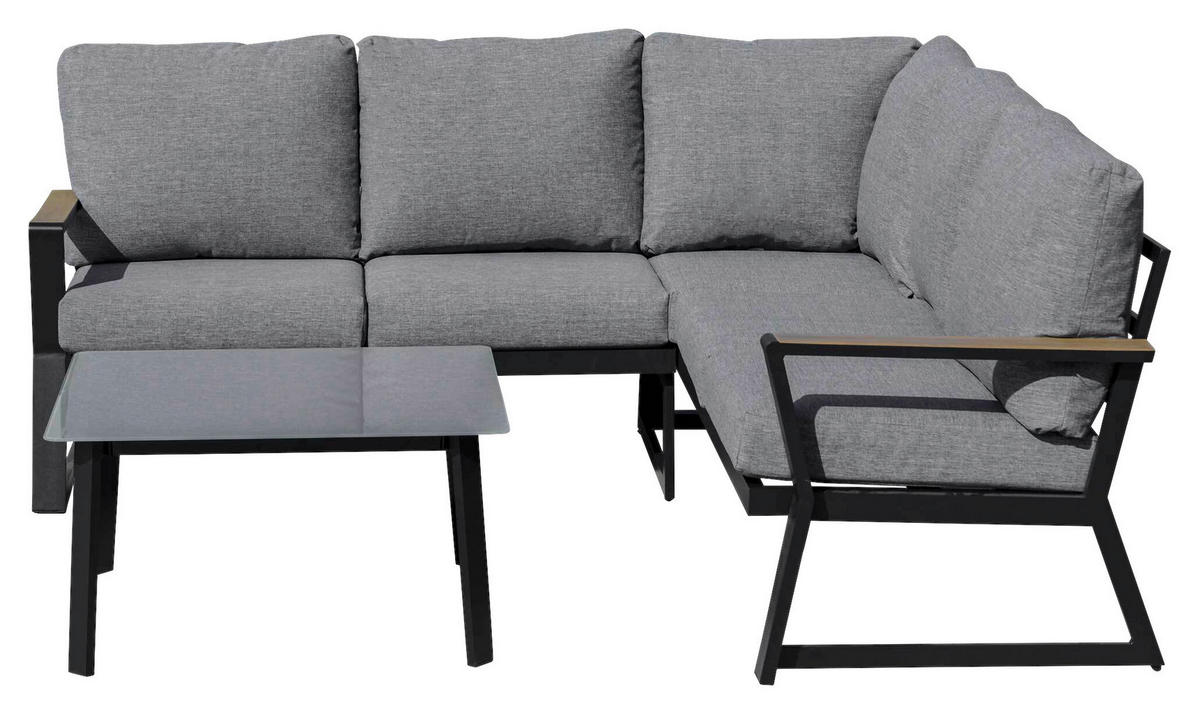 Outsunny Loungeset grau Aluminium B/H/T: ca. 205x74x72 cm Loungeset - grau (205,00/74,00/72,00cm) - Outsunny