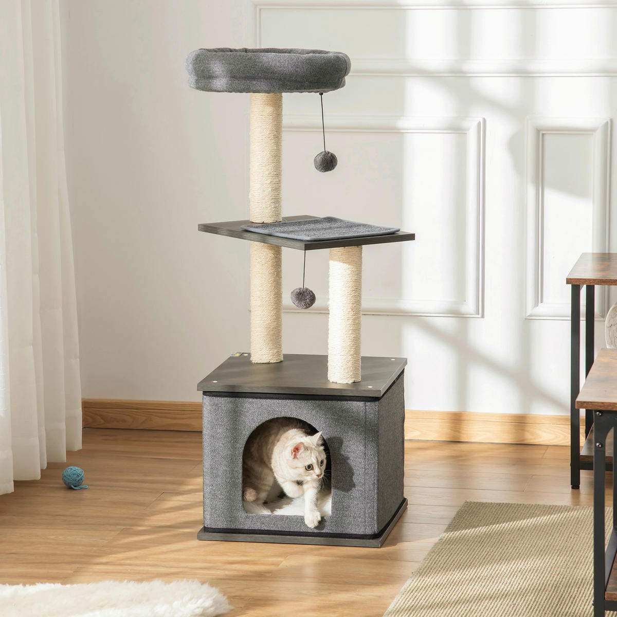 PawHut Kratzbaum Kratzbaum - (40,00/40,00/104,00cm) - PawHut