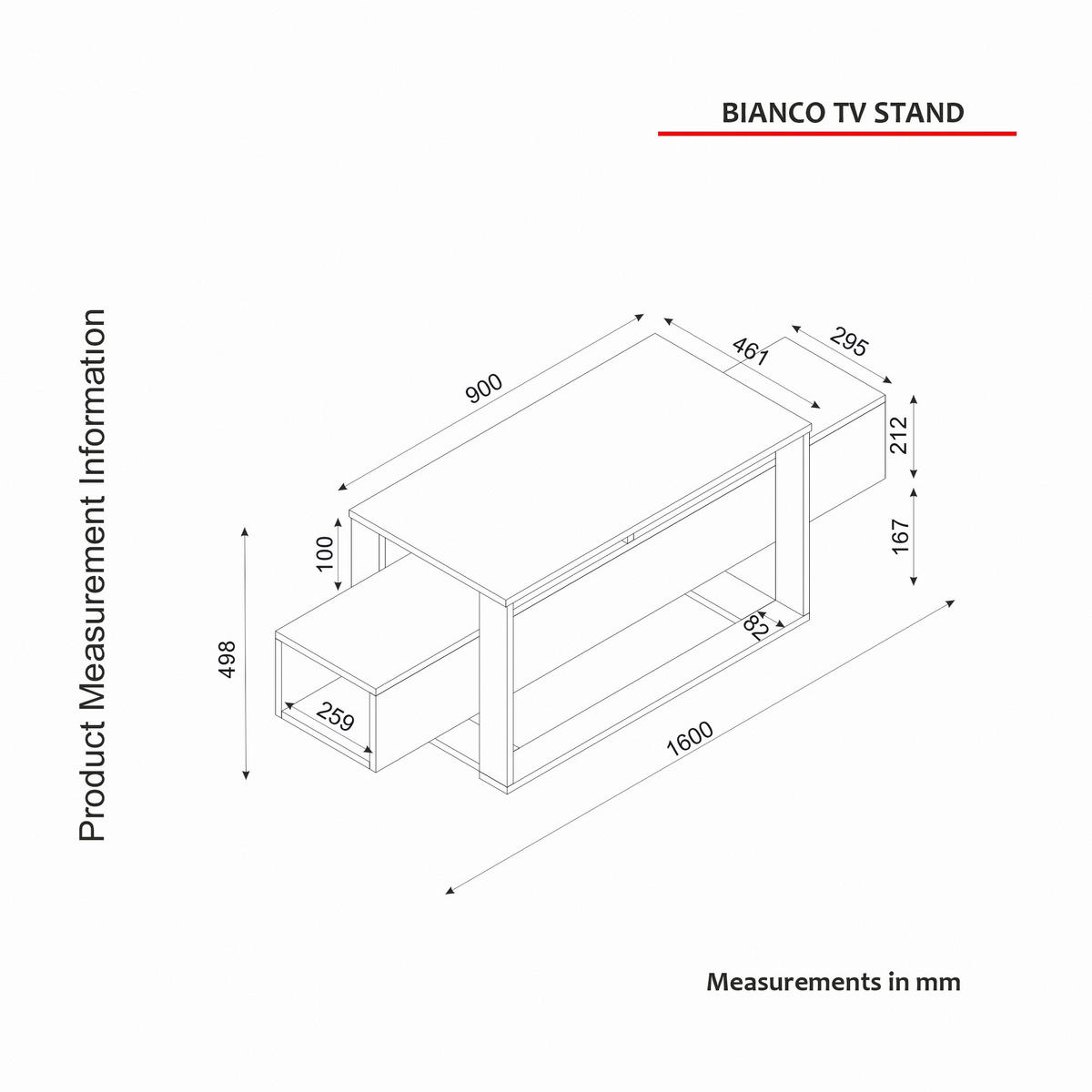 TV-Lowboard Bianco beige granit Optik B/H/T: ca. 160x49,8x46,1 cm Bianco - beige/granit (160,00/49,80/46,10cm) - moebel17