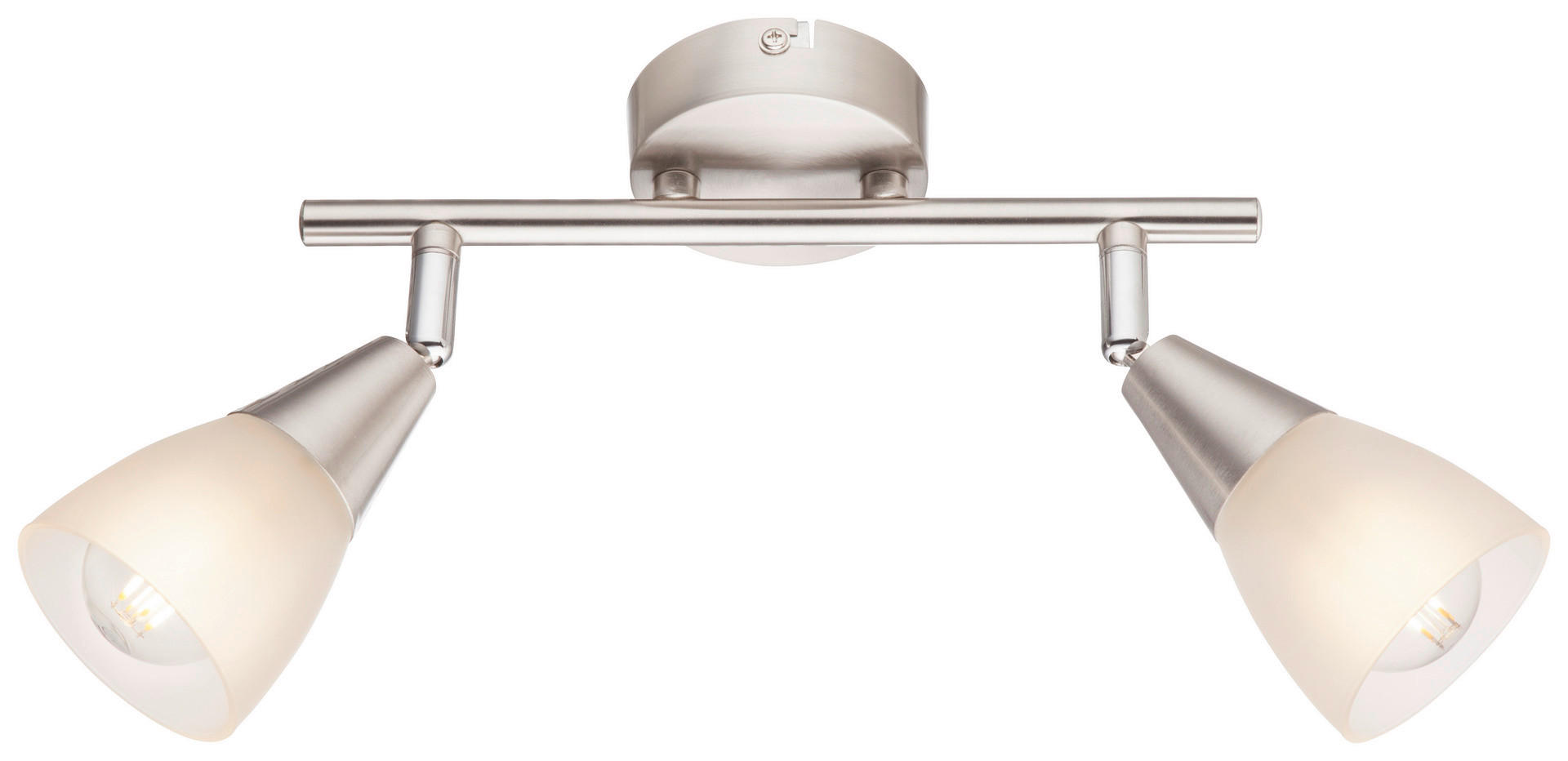 GLOBO Spotbalken 54919-2 Chrom weiß Metall Glas B/H/T: ca. 25x15x8 cm 2 Brennstellen Spotbalken_2flg.Tadeus - weiß/Chrom (25,00/15,00/8,00cm) - GLOBO