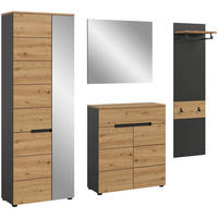Garderobe Canu basaltgrau Nachbildung Artisan Nachbildung B/H/T: ca. 220x190x37 cm Canu - basaltgrau (220,00/190,00/37,00cm) - xonox.home