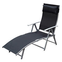 Outsunny Gartenliege schwarz Metall B/H/L: ca. 63,5x100,5x180 cm Gartenliege_mit_Kissen - schwarz (180,00/63,50/100,50cm) - Outsunny