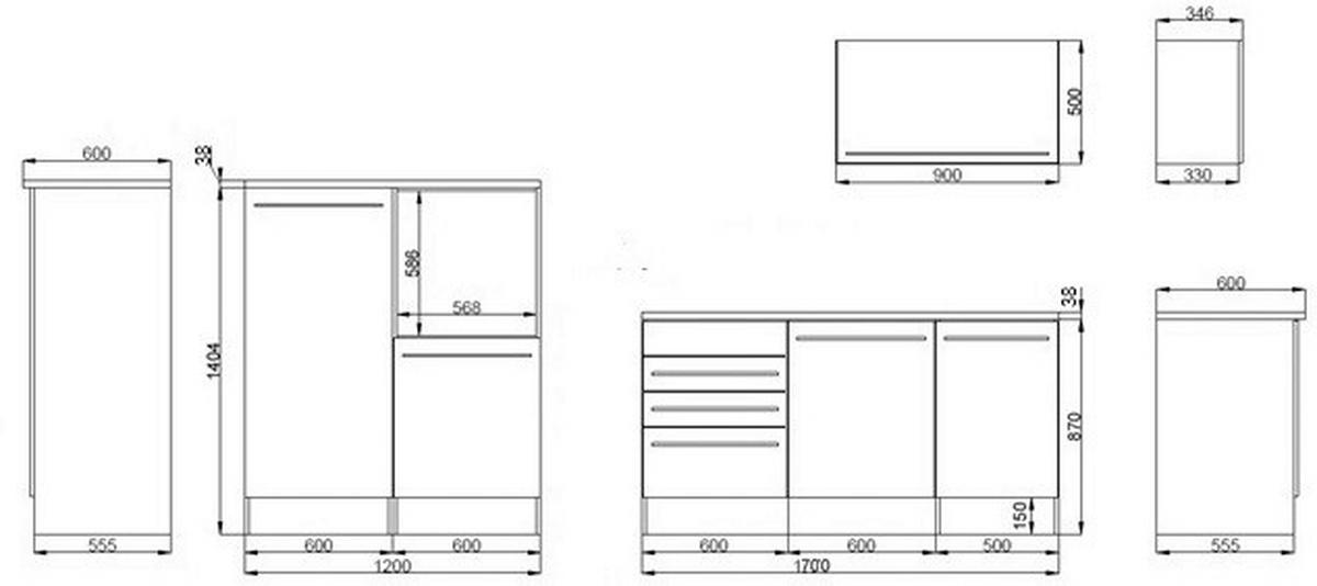 Respekta Doppelblock Premium weiß hochglänzend B/H/T: ca. 290x200x60 cm Premium - weiß (290,00/200,00/60,00cm) - Respekta