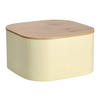 Zeller Brotkasten gelb Stahl B/H/L: ca. 27x15x27 cm Brotkasten_mit_Bambusdeckel - gelb (27,00/27,00/15,00cm) - Zeller