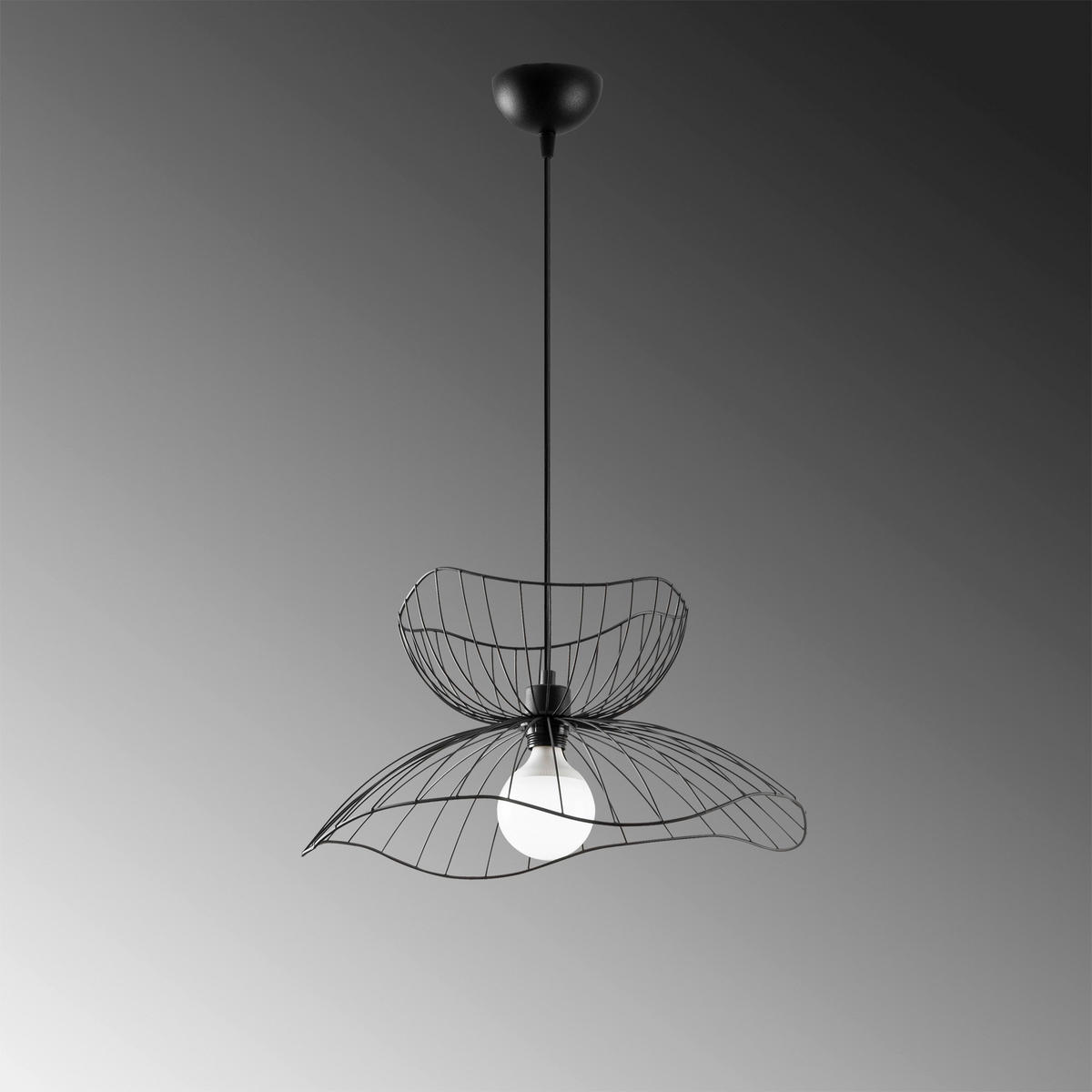 Opviq Pendelleuchte schwarz B/H/T/L/D: ca. 50x121x50x50x50 cm E27 1 Brennstellen Farac - schwarz (50,00/50,00/121,00cm) - Opviq