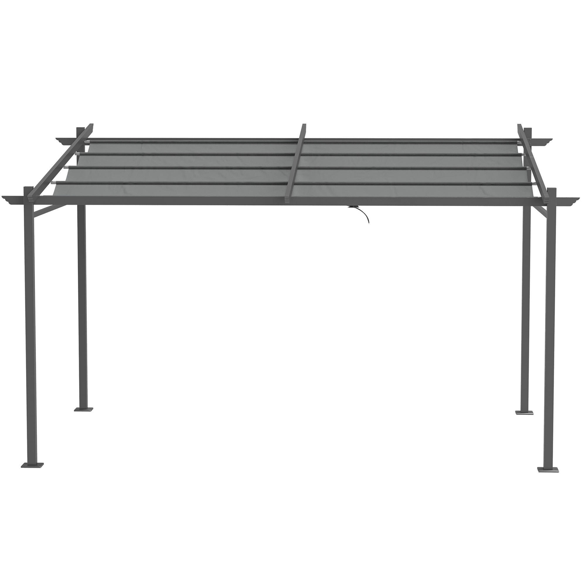 Outsunny Pergola dunkelgrau Aluminium B/...