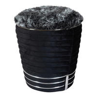 360 Living Hocker Doric 300 schwarz Graphit H/D: ca. 50x42 cm Doric 300 - schwarz/Graphit (42,00/50,00cm) - 360 Living