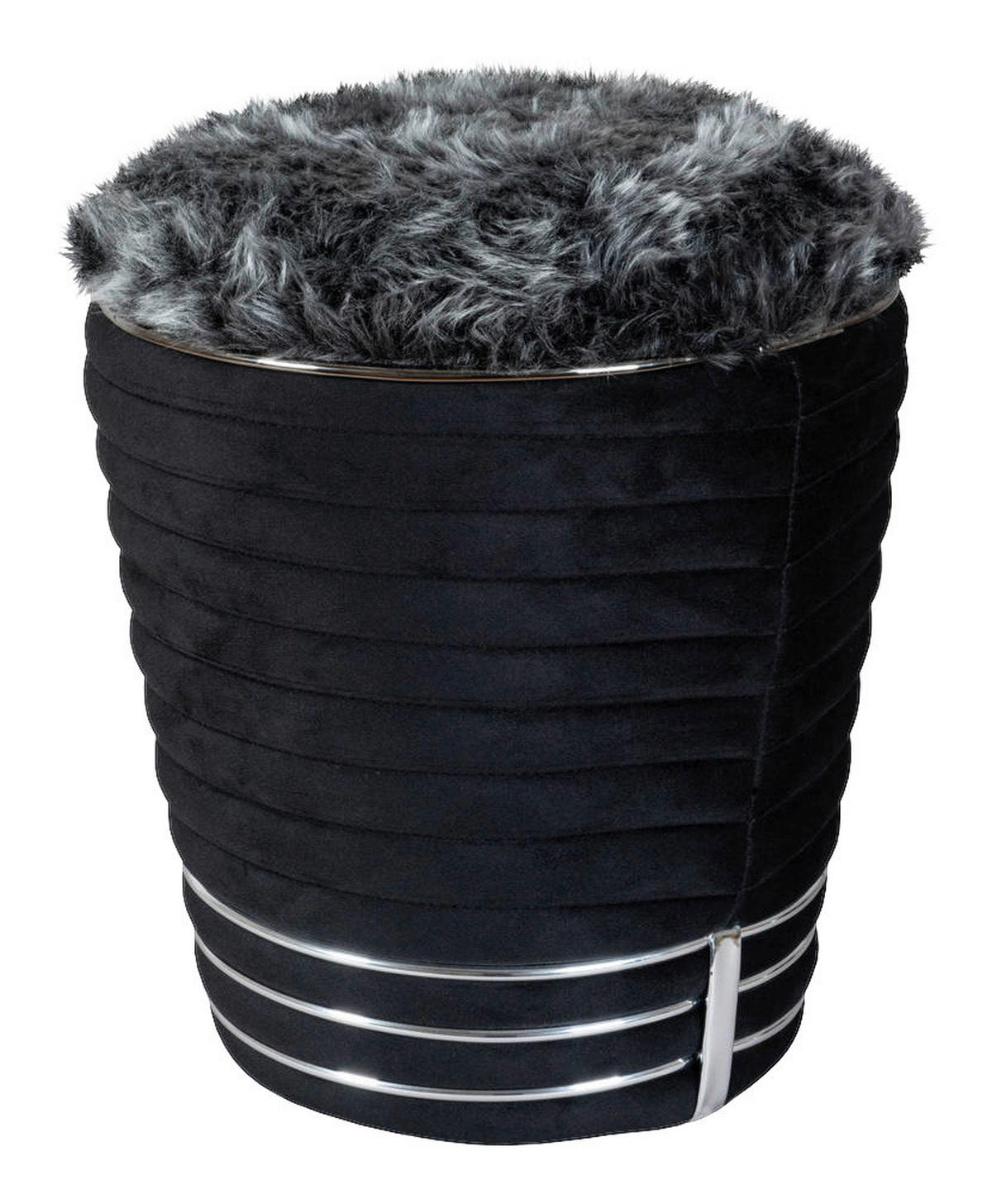 360 Living Hocker Doric 300 schwarz Graphit H/D: ca. 50x42 cm Doric 300 - schwarz/Graphit (42,00/50,00cm) - 360 Living