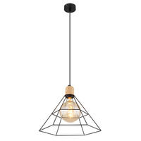 GLOBO Pendelleuchte schwarz Metall H/D: ca. 120x35 cm E27 1 Brennstellen HELENE - schwarz (35,00/120,00cm) - GLOBO