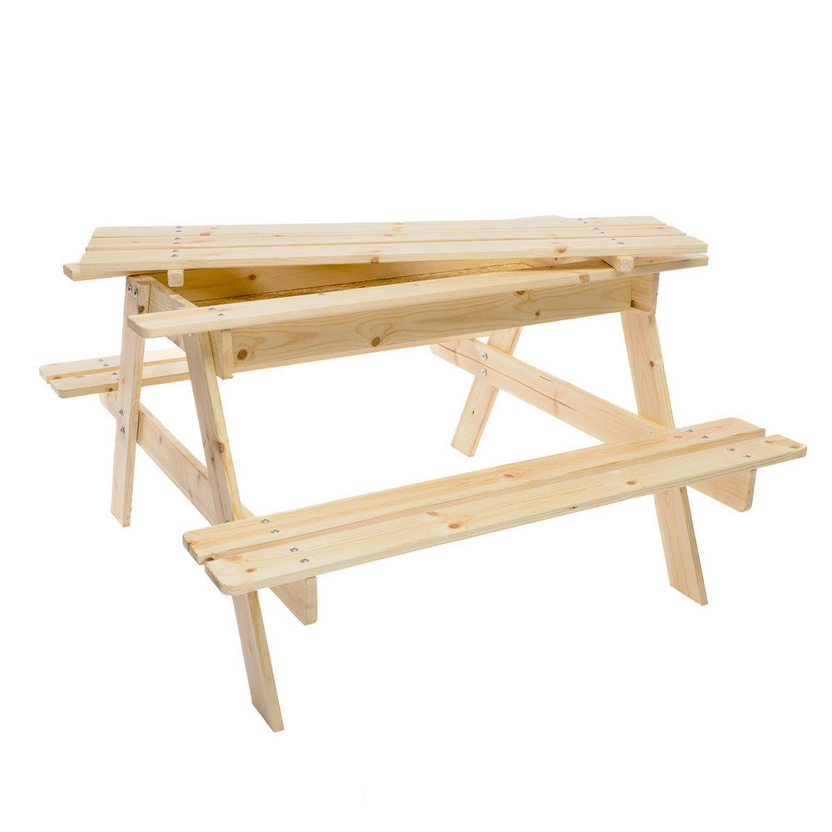 Timbela Kindersitzgarnitur M010 natur Holz B/H/L: ca. 90x50x90 cm M010 - natur (90,00/90,00/50,00cm) - Timbela