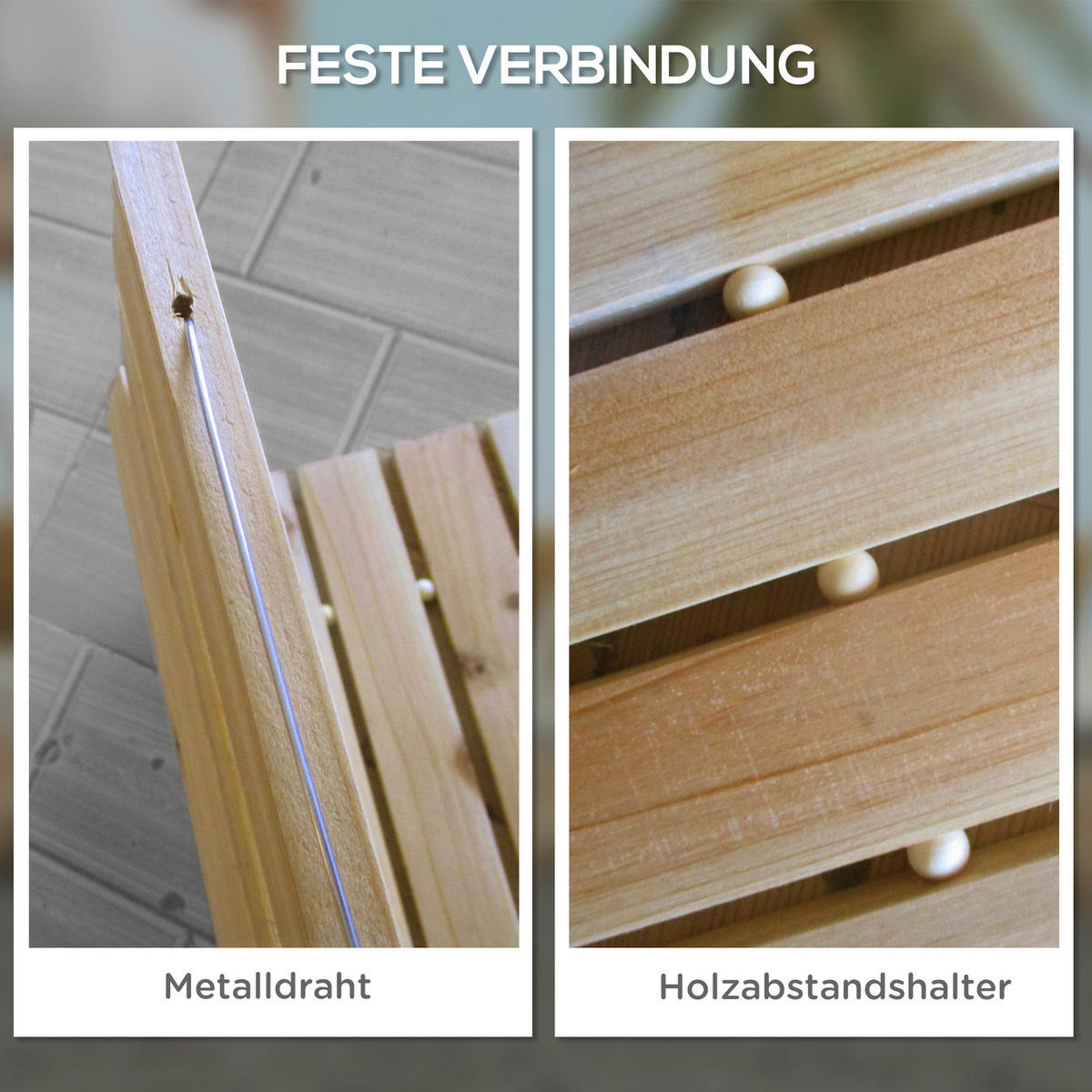 Outsunny Gartenweg natur B/H/L: ca. 47x1x120 cm Gartenweg - natur (120,00/47,00/1,00cm) - Outsunny