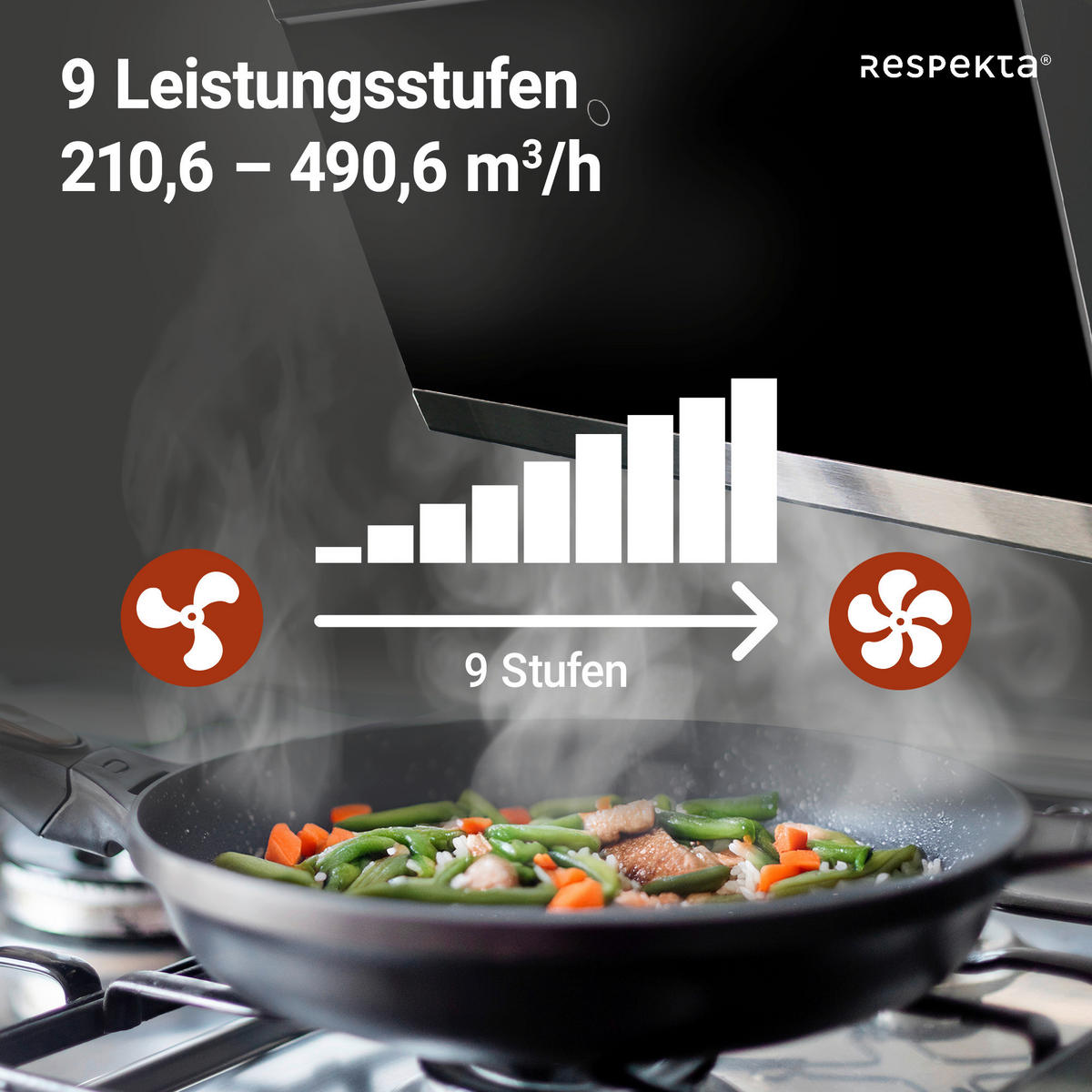 Respekta Dunstabzugshaube CH89060S schwarz B/H/T: ca. 59,5x73,5x37,8 cm CH89060S - schwarz (59,50/73,50/37,80cm) - Respekta