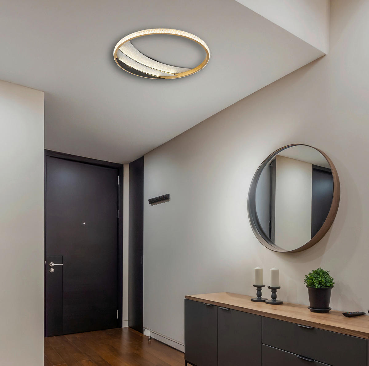 GLOBO Deckenleuchte schwarz gold klar Metall Aluminium Kunststoff H/D: ca. 6x41 cm 1 Brennstellen Constance - gold/klar (41,00/6,00cm) - GLOBO