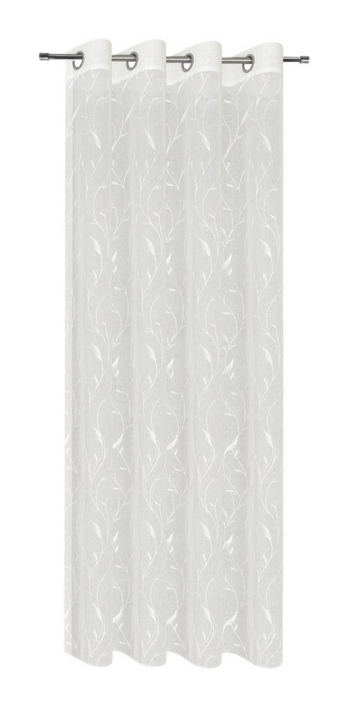 Happy Home Ösenvorhang Blümchen weiß B/L: ca. 140x245 cm Blümchen - weiß/grau (140,00/245,00cm) - Happy Home