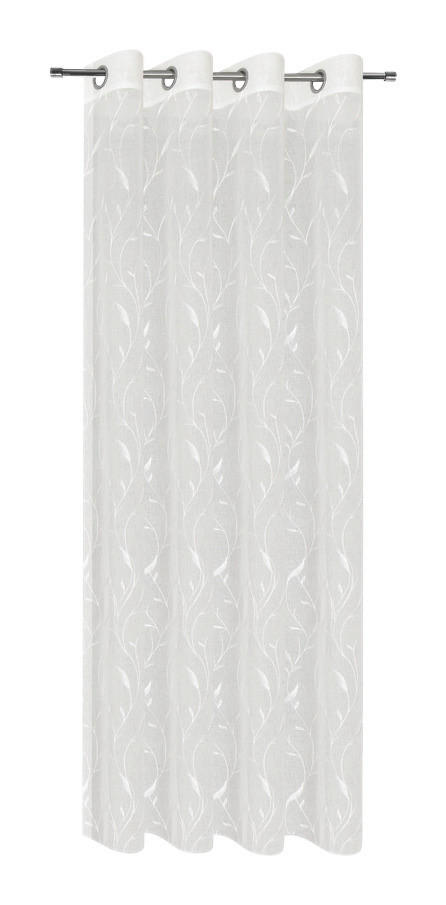 Thumbnail - Happy Home Ösenvorhang Blümchen weiß B/L: ca. 140x245 cm