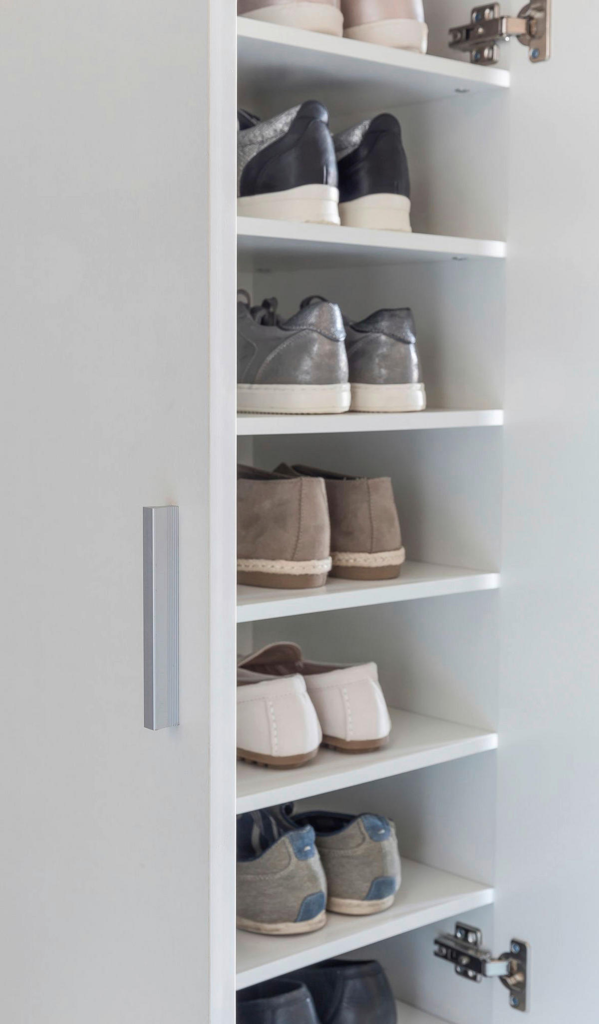 Schuhschrank weiß B/H/T: ca. 55x108x35 cm Schuhschrank - weiß (55,00/108,00/35,00cm) - Wohnling