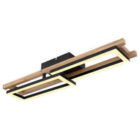 GLOBO LED-Deckenleuchte schwarz Metall B/H/T: ca. 36,5x10,5x69 cm ILLA - schwarz (36,50/10,50/69,00cm) - GLOBO