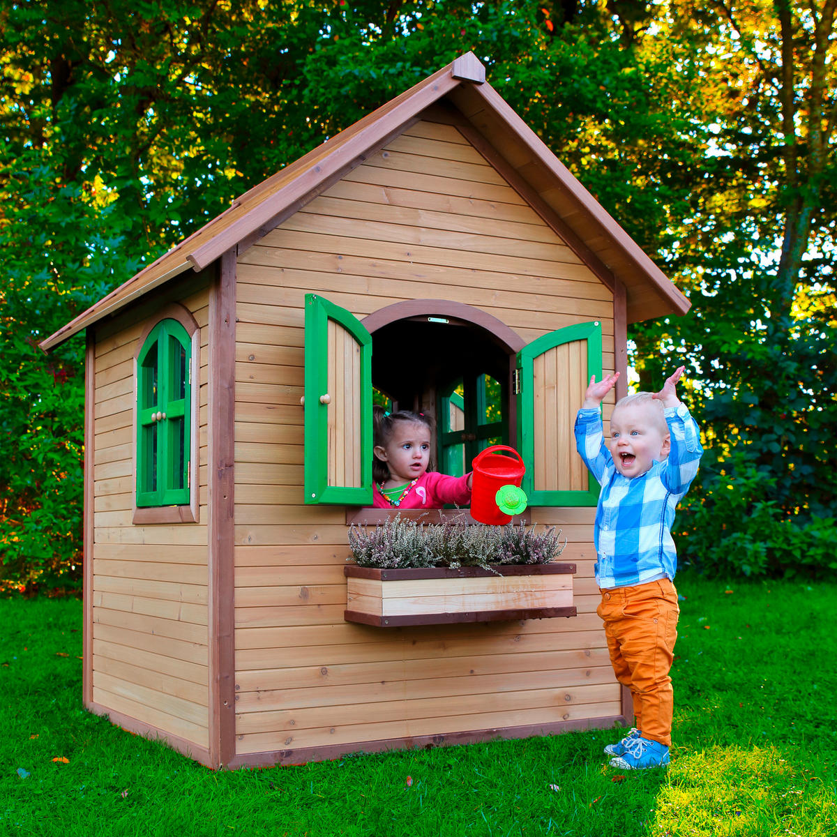 AXI Spielhaus Julia natur B/H/T: ca. 137x175x151 cm Julia - natur/grün (137,00/175,00/151,00cm) - AXI