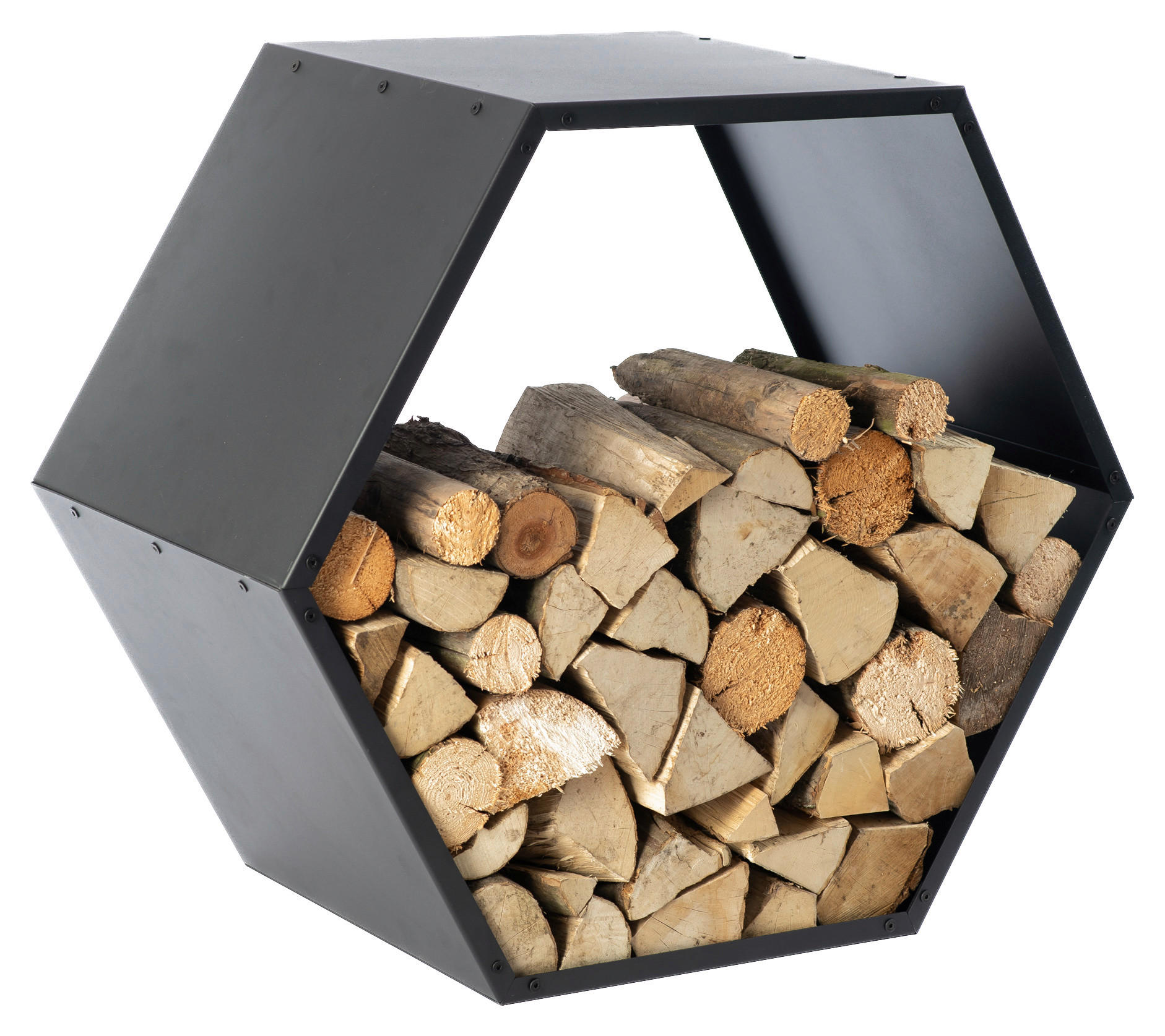 Westmann Kaminholzregal Biene schwarz B/H/L: ca. 83x77x45 cm Biene - schwarz (45,00/83,00/77,00cm) - Westmann