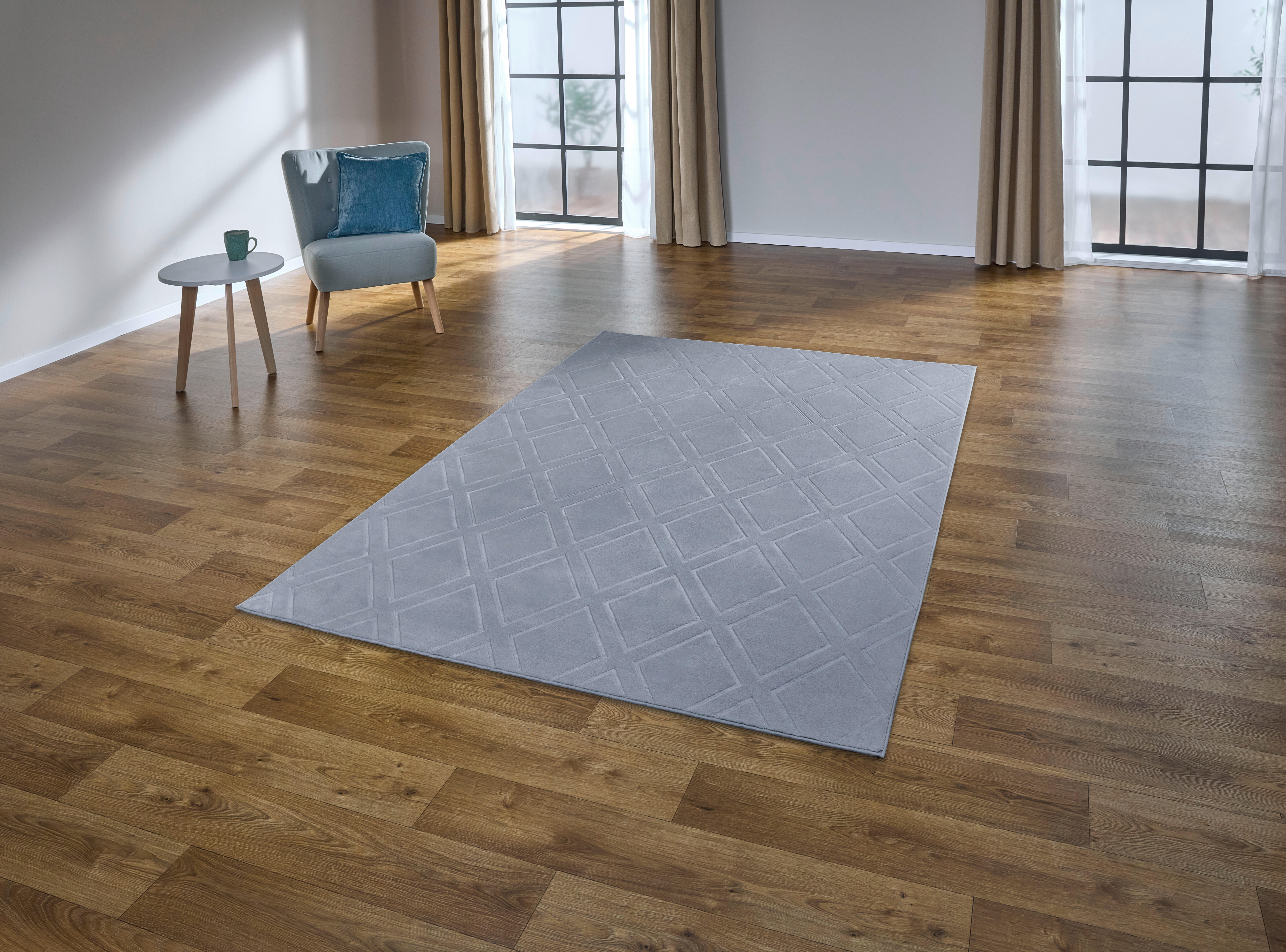 Teppich Monaco silber B/L: ca. 80x150 cm Monaco - silber (80,00/150,00cm)