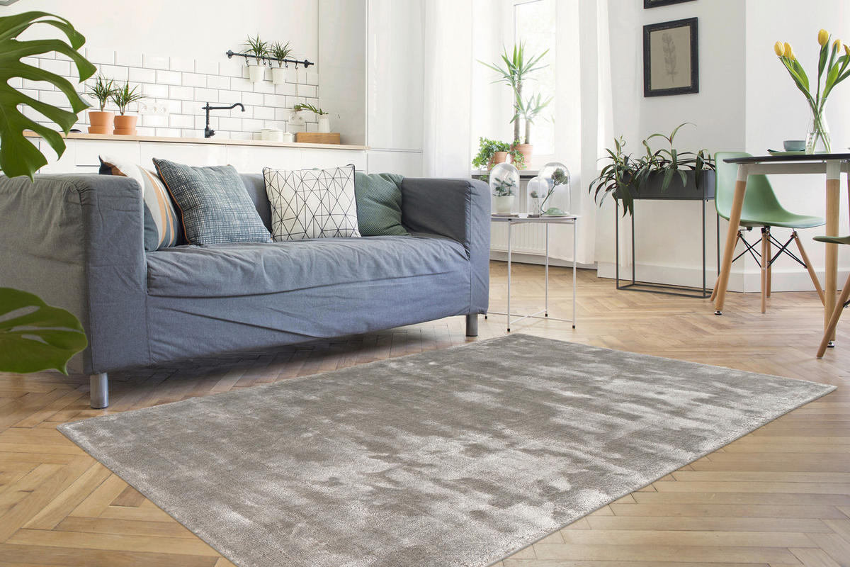 360Living Teppich Village silber B/L: ca. 160x230 cm Village - silber (160,00/230,00cm) - 360Living