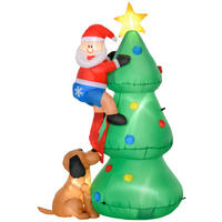 HOMCOM Aufblasartikel Aufblasbare_Weihnachtsdekoration - grün (180,00/85,00/123,00cm) - HOMCOM