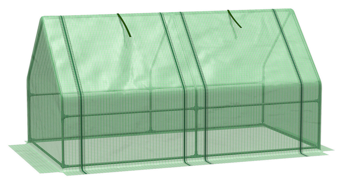Outsunny Gewächshaus B/H/L: ca. 90x90x270 cm Gewächshaus - grün (270,00/90,00/90,00cm) - Outsunny