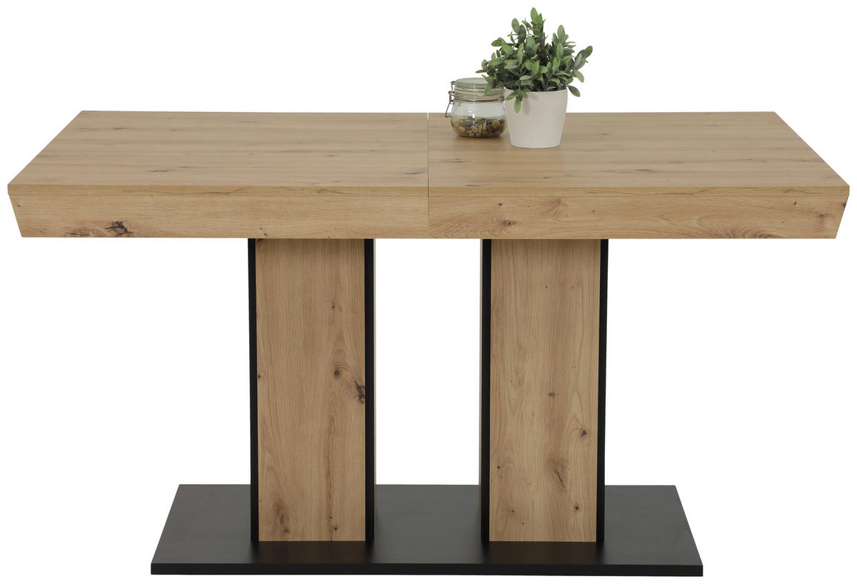 Esstisch AGNES T Eiche Artisan Optik B/H/T: ca. 140x76x90 cm AGNES T - Eiche/schwarz (140,00/76,00/90,00cm) - Hela