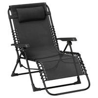 Outsunny Sonnenliege schwarz Metall B/H/L: ca. 65x112x90 cm Sonnenliege - schwarz (90,00/65,00/112,00cm) - Outsunny