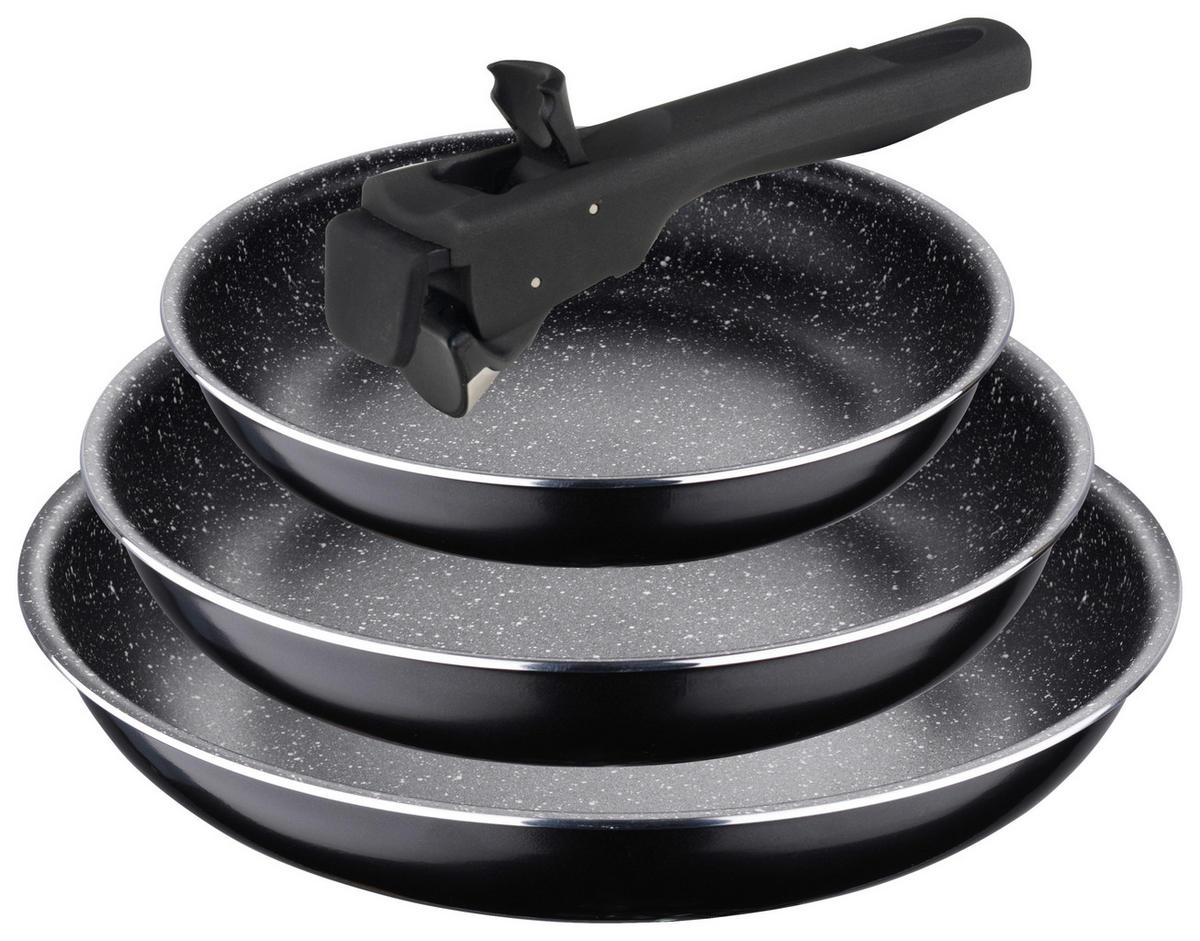 BERGNER Pfannenset Click&Cook schwarz Aluminium Click&Cook - schwarz - BERGNER