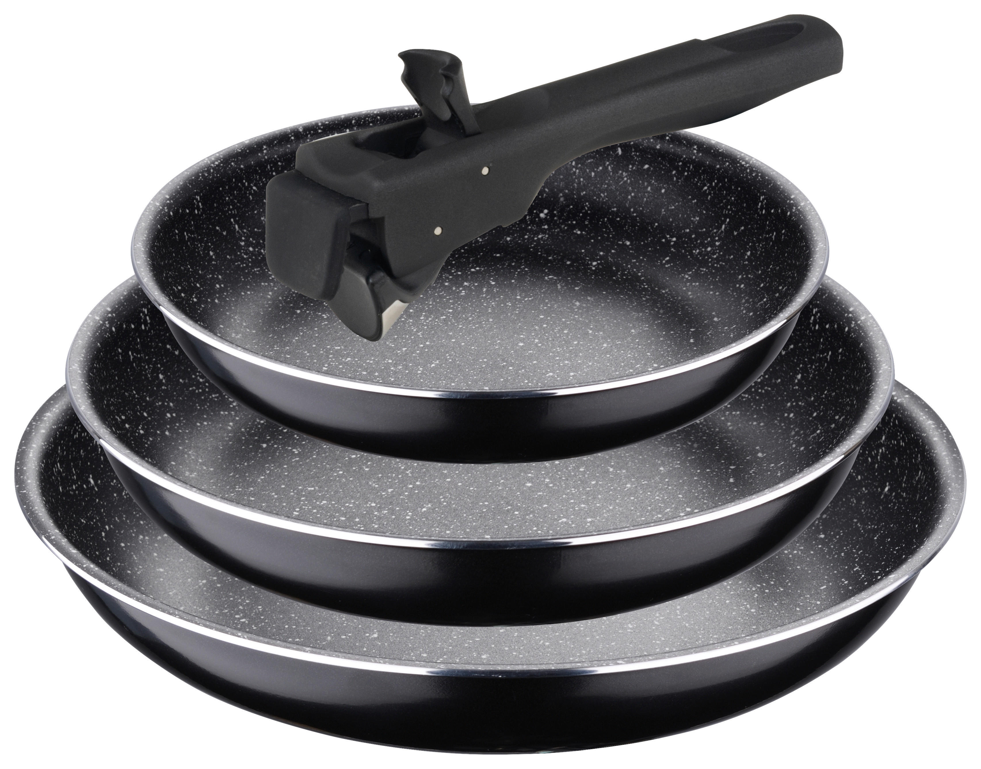 BERGNER Pfannenset Click&Cook schwarz Aluminium günstig online kaufen