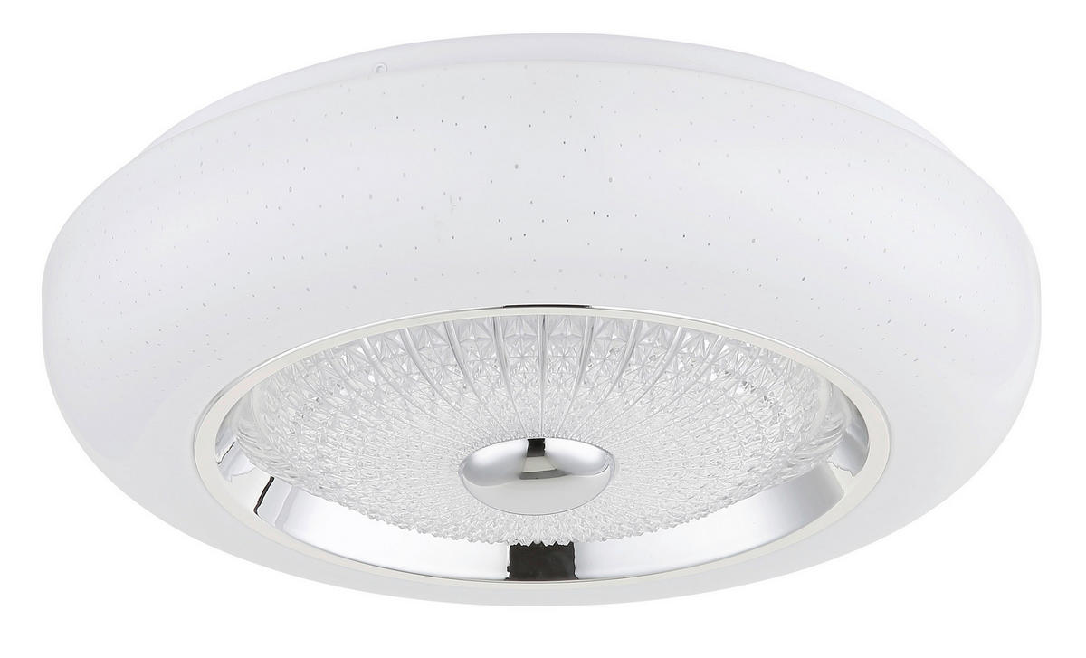 GLOBO Deckenleuchte Opal weiß klar Metall Acryl Kunststoff H/D: ca. 10x38,5 cm 1 Brennstellen GRAHAM - klar/weiß (38,50/10,00cm) - GLOBO