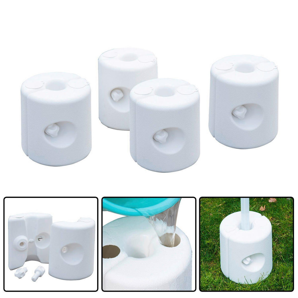 Outsunny Gewichte für Faltpavillon Gewichte_für_Faltpavillon - weiß (24,00cm) - Outsunny