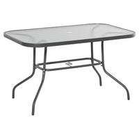 Outsunny Gartentisch grau Glas B/H/L: ca. 80x70x120 cm Gartentisch - grau (120,00/80,00/70,00cm) - Outsunny