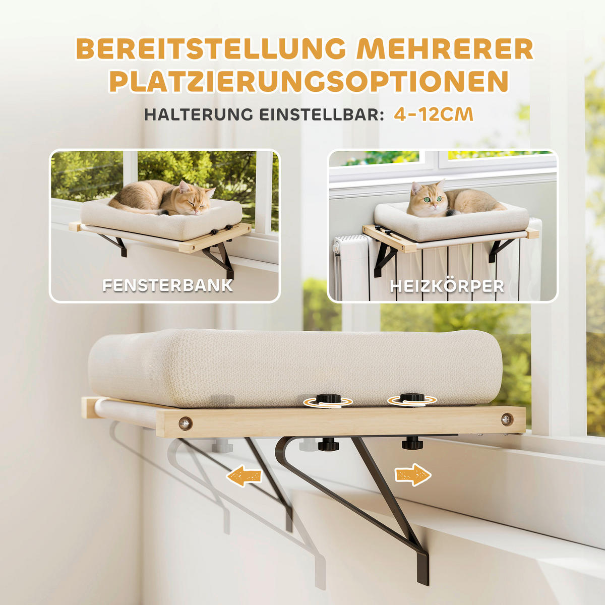 PawHut Katzenbett cremeweiß Polyester B/H/L: ca. 36x24x50 cm Katzenbett - cremeweiß (50,00/36,00/24,00cm) - PawHut