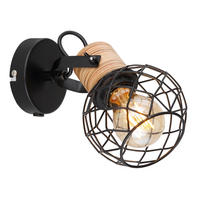 GLOBO Spot schwarz Metall B/H: ca. 12x17,5 cm E27 1 Brennstellen LACKY - schwarz (12,00/17,50cm) - GLOBO