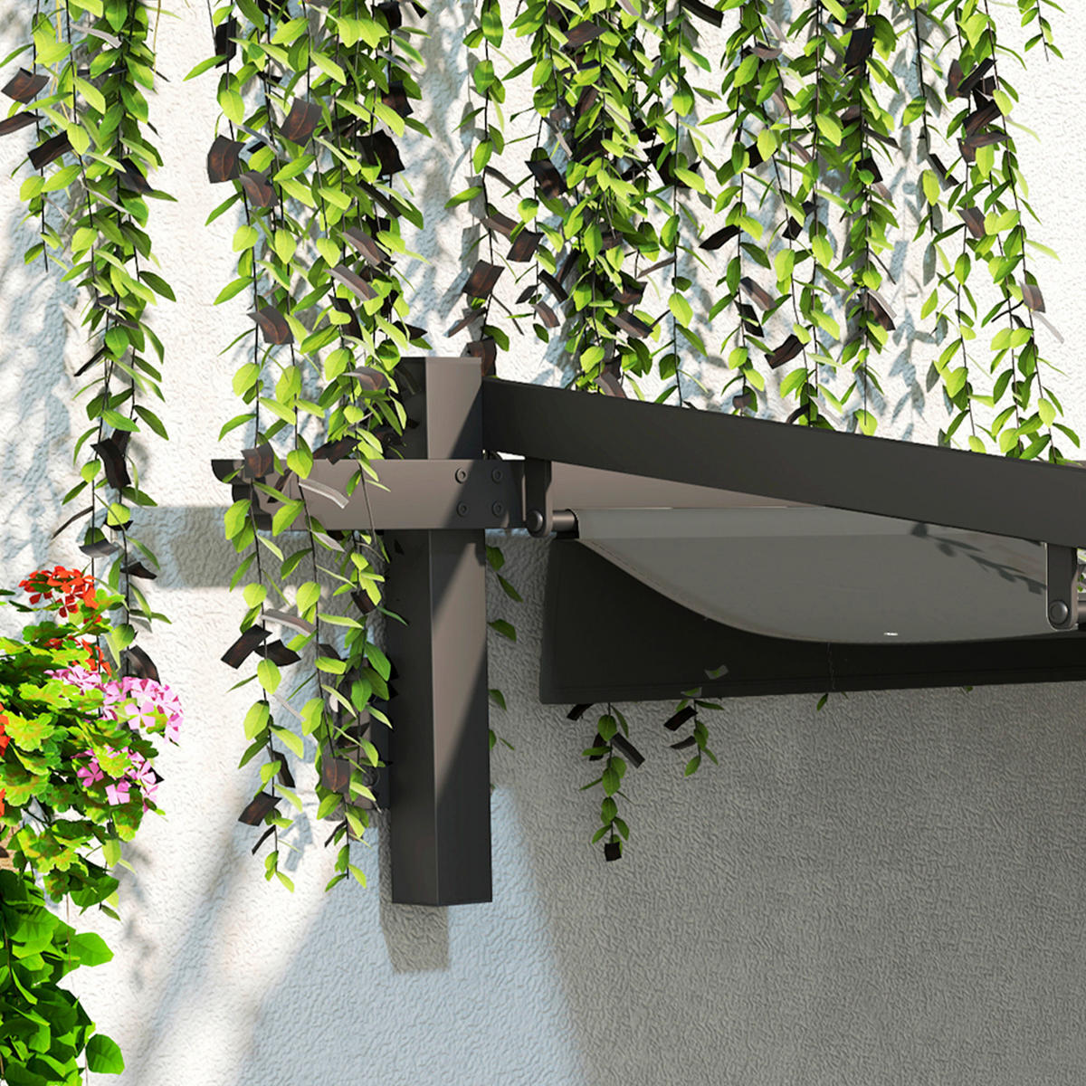 Outsunny Pergola dunkelgrau Aluminium B/H/L: ca. 297x230x297 cm Pergola - dunkelgrau (297,00/297,00/230,00cm) - Outsunny