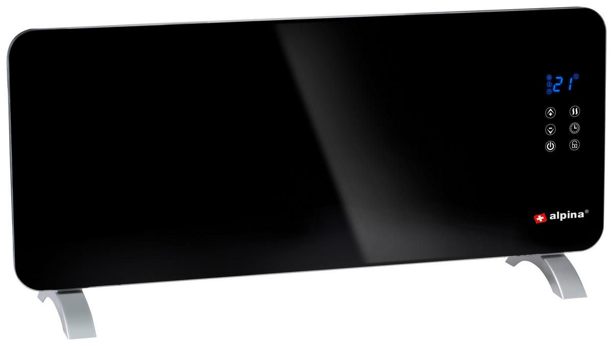 Konvektor schwarz B/H/L: ca. 13x47x96,5 cm ca. 1000 W Konvektor - schwarz (96,50/13,00/47,00cm)
